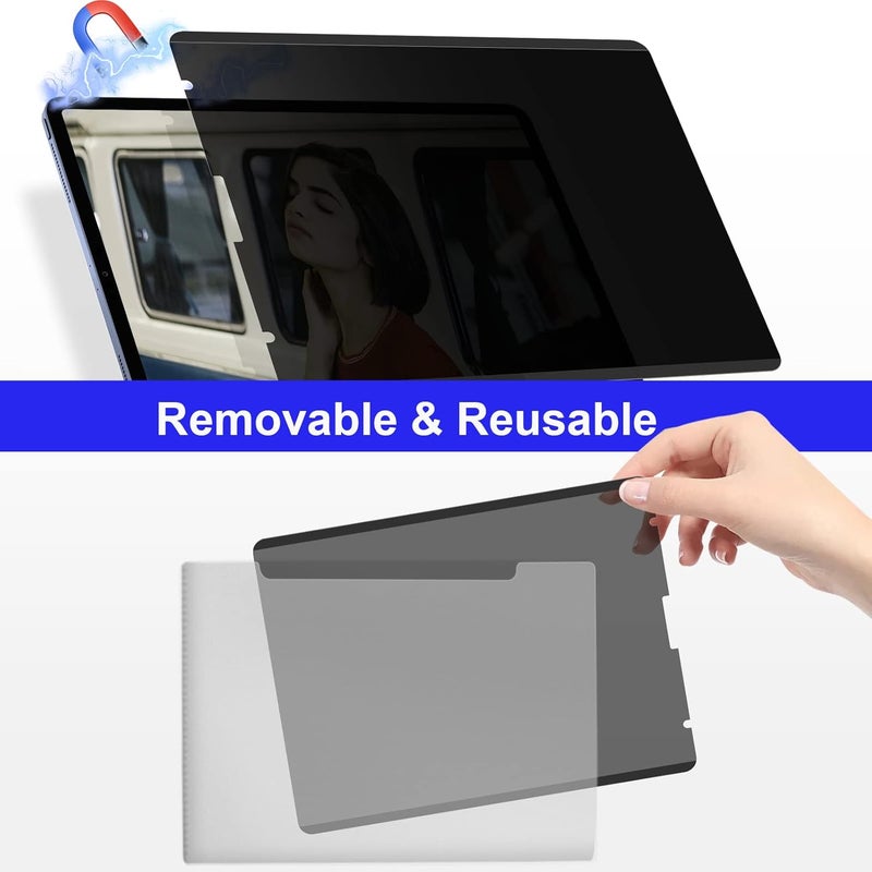 Mamol Magnetic Privacy Screen Protector for iPad Pro 11" 4th 3rd 2nd 1st Generation 2022 2021 2020 2018/ iPad Air 5/ Air 4 10.9" (2022/2020), Removable&Reusable Anti-Spy Anti-Glare Privacy Filter, Bubble Free - Image 4